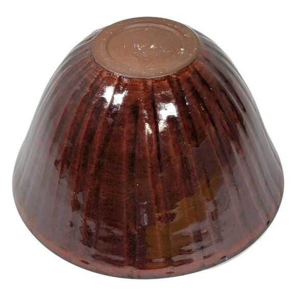 Vintage MCM Louis Mideke Studio Art Pottery Blue Gray Glaze Brown Serving Bowl - Picture 3 of 7